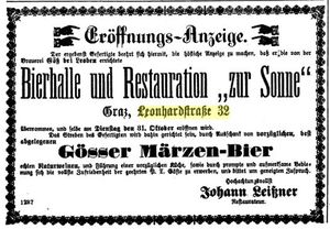 Eröffnungsanzeige - 1876