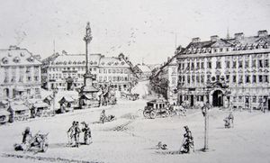 Platz mit Postgebäude - 1840/41 Creutzer