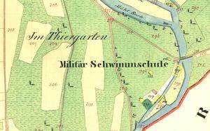 Mühle und Militär-Schwimmschule 1829